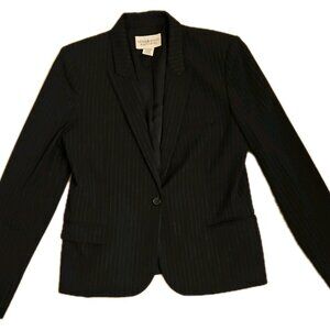 Denim & Supply Ralph Lauren Blazer Black Pinstripe One Button Lined, Womens XL